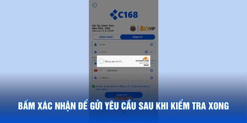 Bấm xác nhận để gửi yêu cầu sau khi kiểm tra xong